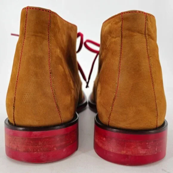 Donald J. Pliner Italy Brown Suede Chukka Boots Mens size 8.5 Dress Casual Shoes - Picture 5 of 11